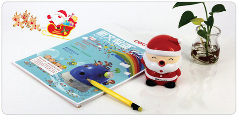 【得力0678 圣誕老人手搖削筆器 卷筆刀 削筆機(jī) 轉(zhuǎn)筆刀 筆刨】價格,廠家,圖片,削筆器/削筆刀,上海荊陽文教用品-